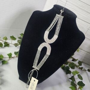 Silver Rhodium Plated CZ Geometric Shape Bracelet